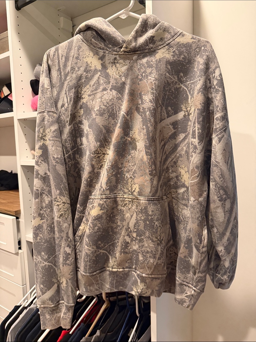 Abercrombie & Fitch Men's Gray Camo Crewneck Hoodie